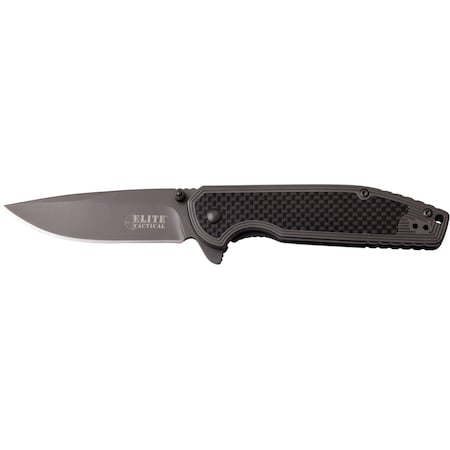 Master Cutlery 2018 Master Fldr, 3.5In Gry Ti Bld, Cf Ss Hndl, W/ Pc MAS-ET-1007